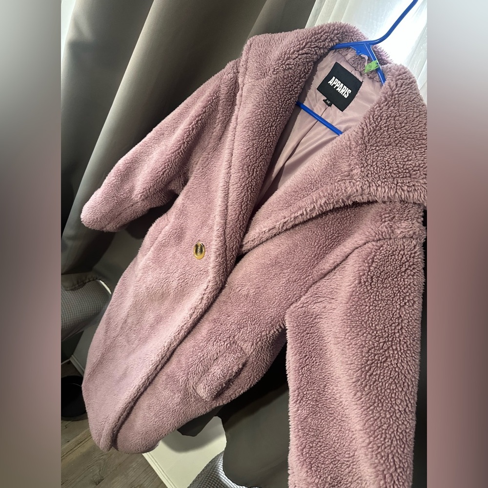 Apparis Lavender Faux Fur Coat - Picture 5 of 10